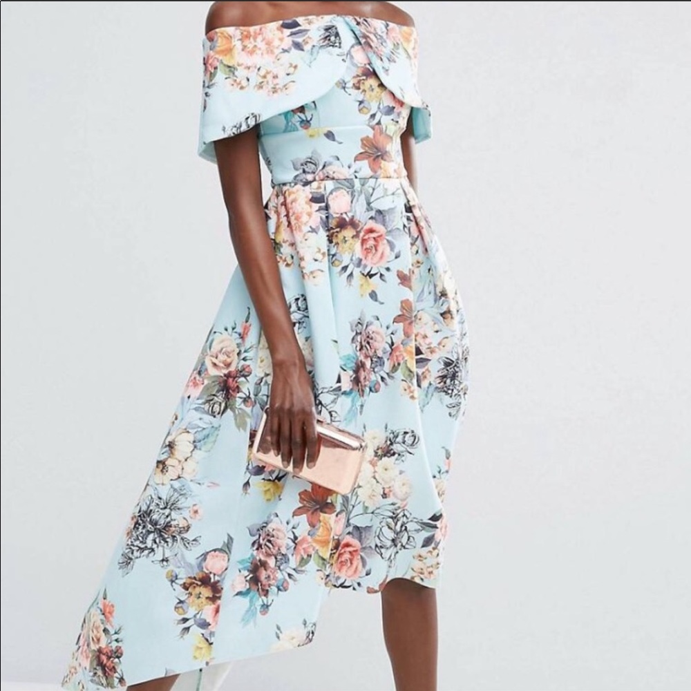ASOS Floral Off the Shoulder Dress